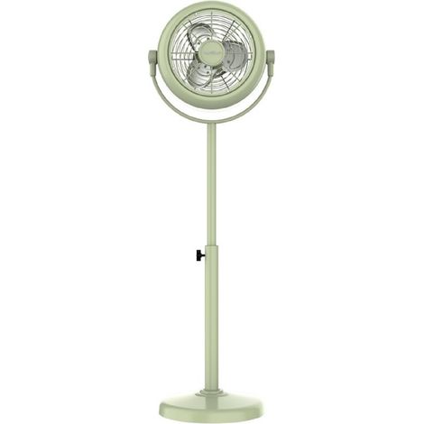 Cecotec - Ventilatore a piantana EnergySilence 250 ClassicStyle Green, 25 W, diametro 10", 3 pale aerodinamiche, inclinazione regolabile, 2 velocità, elegante design verde (1/6)