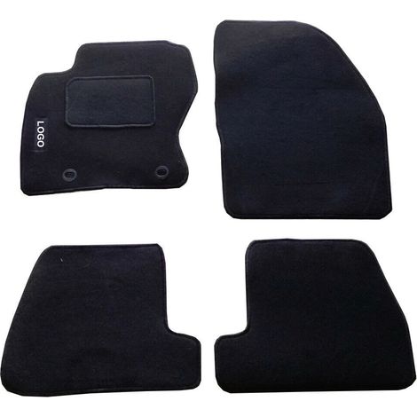 LUPEX SHOP - Tappetini auto compatibili per Fiesta dal 2008 fino al 2011 con 2 clip di fissaggio, in moquette nera, anteriori e posteriori (1/3)