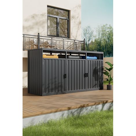 Outdoor Metal Garbage Can Garden Storage Shed (1/5)