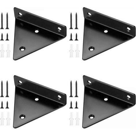 4 Pieces Floating Shelf Brackets, Invisible Triangle Wall Shelf Brackets, Metal Wall Shelf Brackets for Shelves (1/5)