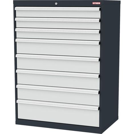 STIER Armoire à tiroirs 8 tiroirs 1220 × 575 × 900 mm 80 kg (1/2)