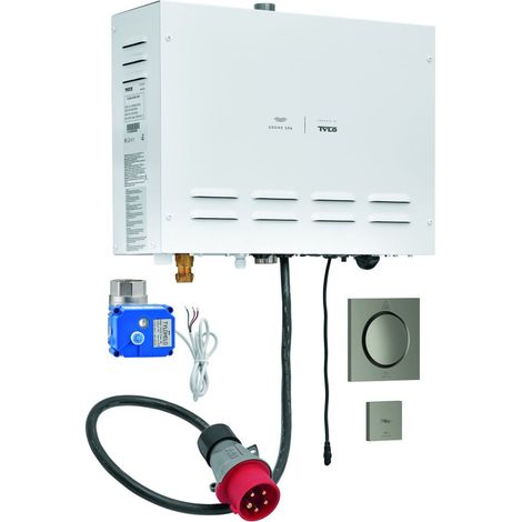 Grohe Dampfgenerator F-digital Deluxe, 9,9kW, 400V, ohne Rohbau-Komponenten, Satin Steel, 100751MS00 (1/3)