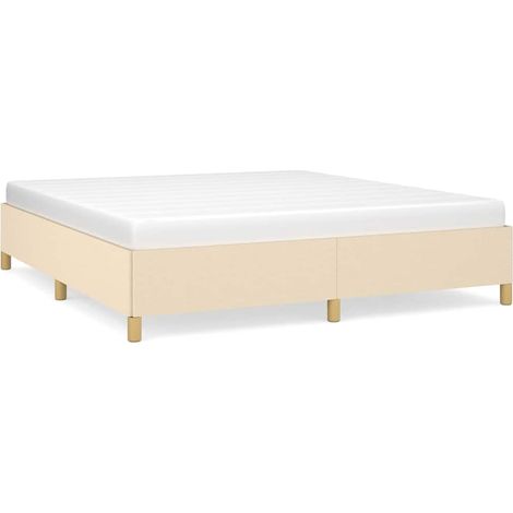 Maison Exclusive - Boxspringbettgestell Creme 160x200 cm Stoff (1/5)