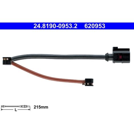 Lot de 2 Contacts ds'avertissements, usure des plaquettes de frein ATE PORSCHE