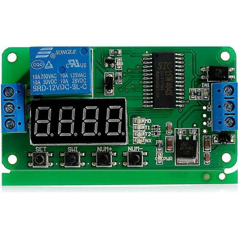 Multifunktions-Selbstverriegelungsrelais für DC 5V/12V, SPS-Zyklusmodul, Timerverzögerung für Tim (1/4)