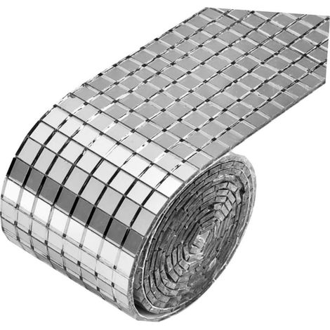 Mosaik Wandaufkleber Silber 4100cm1 Wandfliesen und Innendekoration Aufkleber Küche Bad Glas Spiegel Aufkleber (1/5)
