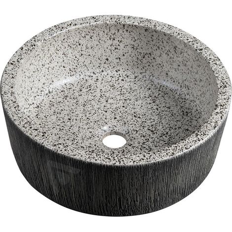 Sapho Priori - Lavabo pour plan de travail, diamètre 41 cm, sans trop-plein, gris PI035 (1/5)