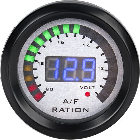52-mm-Digitalanzeige für das Luft-Kraftstoff-Verhältnis mit blauer LED-Beleuchtung für 12-V-Benzinfahrzeuge mit 4/6/8 Zylindern (1/5)
