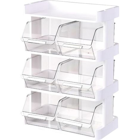 Organisateur de sachets de thé multicouche, boîte de rangement en plastique peu encombrante pour capsules de café et collations de bureau (1/5)
