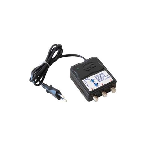 AMPLIFICATORE REGOLABILE RETRO TV UHF+VHF 25dB- - 2 out attacco F - 1 blister