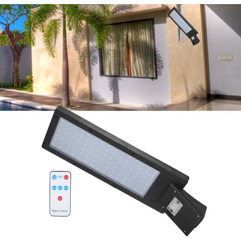 Lampadaire solaire LED, lampadaire à détecteur de présence, étanche IP65 pour extérieur (cour, jardin, allée, mur, éclairage public). (1/5)