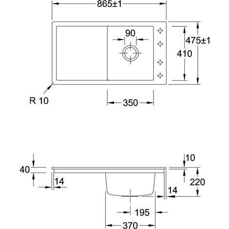 Villeroy & Boch 33071FKR SP Timeline 50 plat 865x475 mm