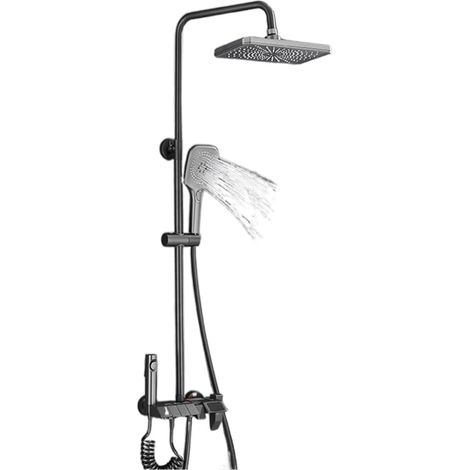 Ensemble de douche mitigeur thermostatique intelli Ensemble de douche numérique Piano gris robinets de douche de salle de bain en laiton Intelligent robinet cascade chaude et froide système de douche (1/5)