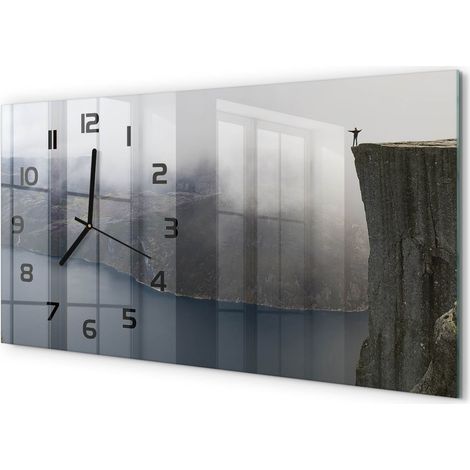 Horloge Murale Chambre 60x30 cm Design Horizontal Sans Tic-Tac Falaise norvégienne (1/5)