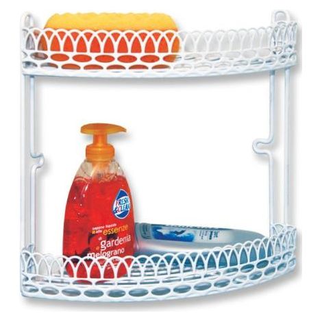 Artex Mensola Angolare Da Bagno 2 Ripiani Bianco Lucido 23x23x30 Cm
