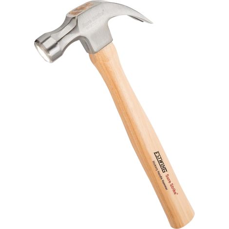 Estwing EMRW20C Sure Strike Curved Claw Hammer with Hickory Handle, 20oz/570g