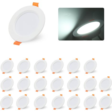 SWANEW 20 pezzi Faretti LED da incasso a soffitto 5W bianco freddo 220V 400lm IP20 angolo fisso per bagni e aree umide (1/5)