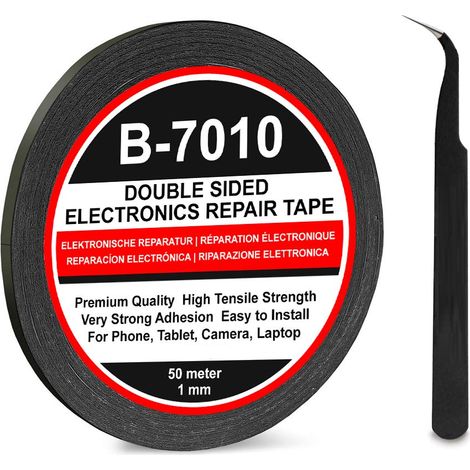 Cinta adhesiva B7010 doble cara para moviles 50 m 1 mm Negro (1/4)