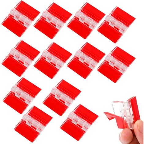 Set mit 12 kleinen, selbstklebenden, transparenten Acrylscharnieren für Schränke, Schubladen, Möbel und Präsentationsständer, 35 x 25 mm (1/4)