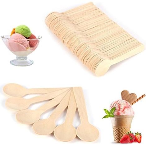 Set di cucchiaini da tè in legno Dailygoody, posate sostenibili per (1/5)