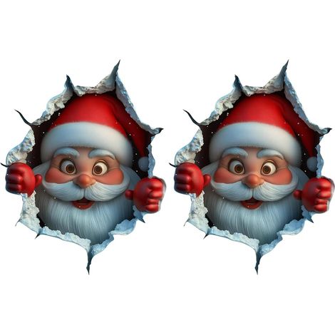 Sticker mural de Noël 2025 Nouveau Père Noël Brisé Mur Design Vivant (1/5)