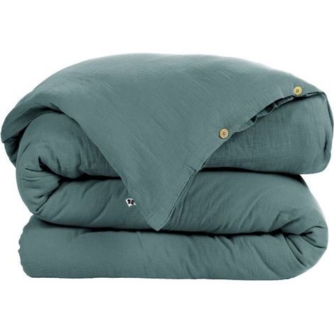 OUREA - Housse de Couette 240x240cm Gaze de Coton Canard (1/2)