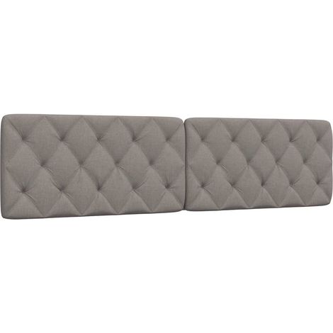 vidaXL Cabecero de cama acolchado tela gris taupe 200 cm (1/5)