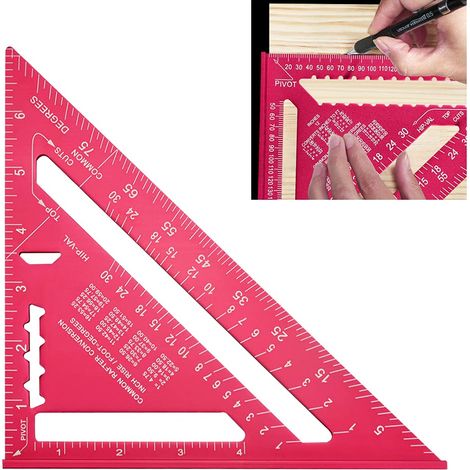 Règle triangulaire en aluminium, graduée en pouces, pour une utilisation pratique en entretien, réparation et bricolage.-AquaForge (1/5)