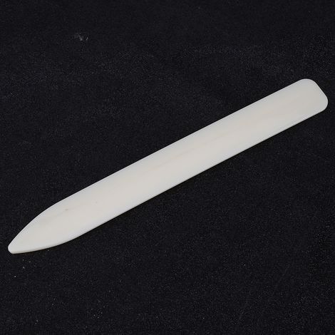 Outil de façonnage blanc en faux os de bovin texturé, outils de découpe et de finition des bords pour le travail du cuir, couteau origami couleur os (long).