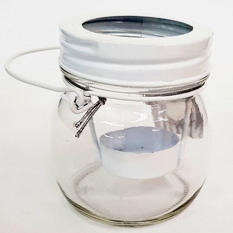 Lanterne En Verre Blanc Porte-bougies En Acier Shabby Chic Garden Weddings