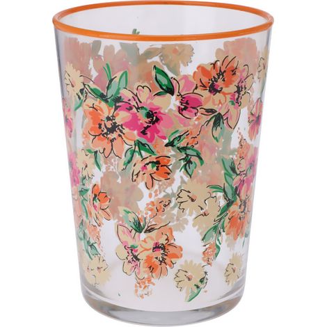 Großes Glas mit Blumenmuster, 510 ml