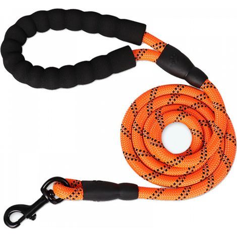 Laisse pour chien avec bandes réfléchissantes, poignée rembourrée et fermoir métallique pivotant à 360°. Différentes spécifications. Laisses robustes pour grands chiens, laisses pour chiens de taille (1/5)