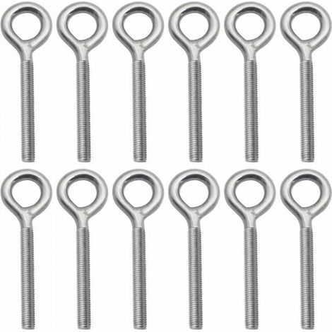 Confezione da 12 - Bulloni ad occhiello in acciaio inossidabile M8 304, vite ad occhiello, bullone ad occhiello per macchina da esterno a dondolo (1/4)
