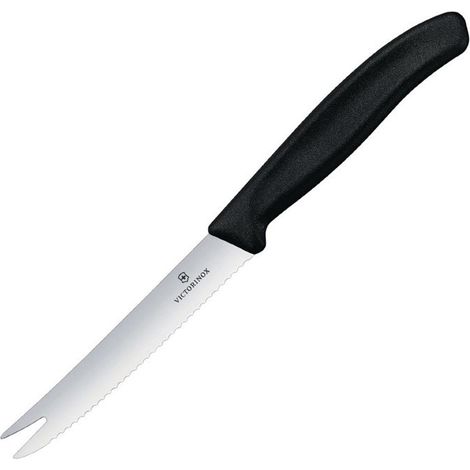 Couteau à fromage et à saucisses, longueur 110/219 mm - noir (1/2)