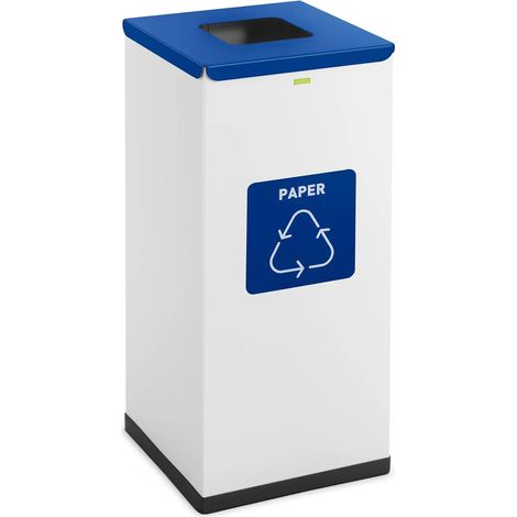 Poubelle de recyclage- 60 l blanc labellisée papier acier blanc (1/5)