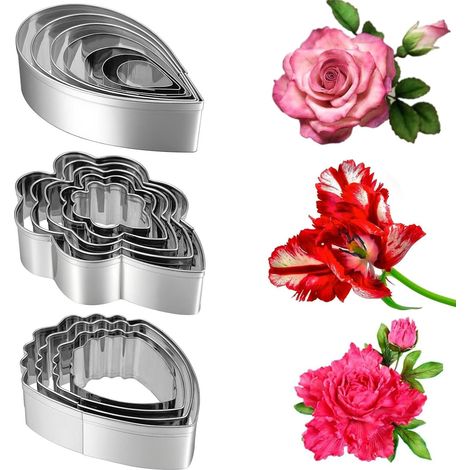 Flower Cookie Cutter Stainless Steel 16 Pieces (1/5)