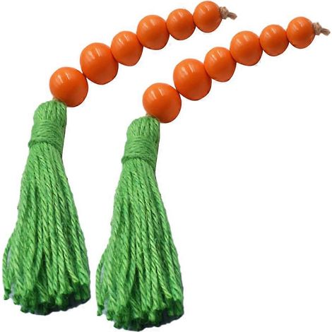 Guirlande de perles en bois d'oranger pour motif carotte (10 pièces) (1/5)