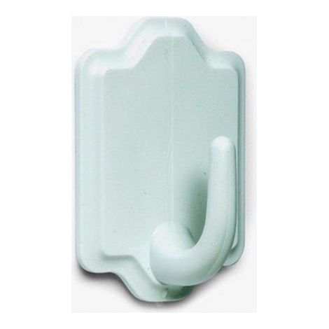 PERCHA PLASTICO ADH.BLANCO L.2