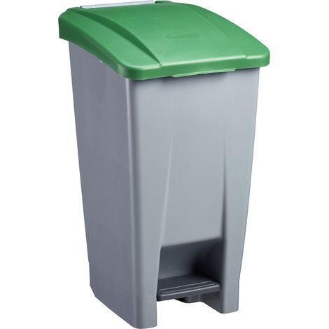 Poubelle mobile à pédale Mobily Green - 60l - vert / gris