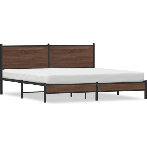 Maison Exclusive - Cadre de lit en métal sans matelas chêne marron 183x213 cm (1/5)