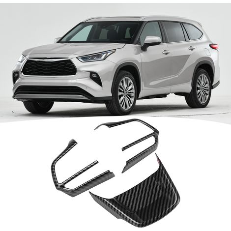 Habillage intérieur de volant pour Toyota Highlander 2022+, texture fibre de carbone (ensemble de 3 pièces) (1/5)