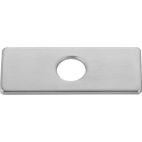 Placa embellecedora de acero inoxidable para grifo de fregadero de cocina o baño. (Plata, 1 unidad) - yuyu (1/4)