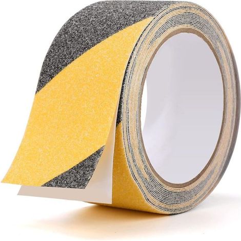 Anti-Slip Tape, Non-Slip Tape for Indoor and Outdoor Use, Ideal for Stairs and Steps, Black/Yellow, 5cm x 10m (1/5)