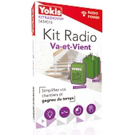 Yokis – Kit radio va-et-vient 230V 10A – Portée 250m – Télérupteur MTR2000ERP et 2 émetteurs E2BPP – KITRADIOVVP