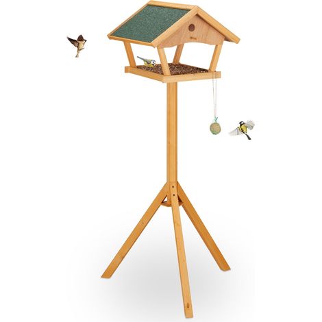Mesa grande para pajaros en poste