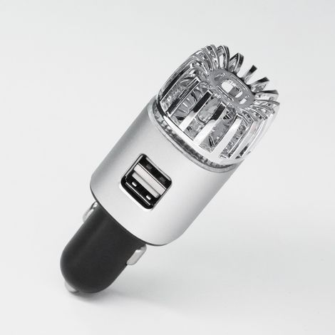 Purificateur d'air ionique pour voiture - Désodorisant ionique antibactérien 12 V avec double chargeur USB - Élimine la fumée, les odeurs d'animaux, les odeurs de nourriture, les allergènes, etc. (1/5)