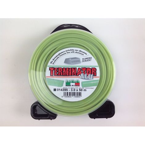 Filo TERMINATOR decespugliatore verde diametro quadro 3,0 mm lunghezza 50 mt