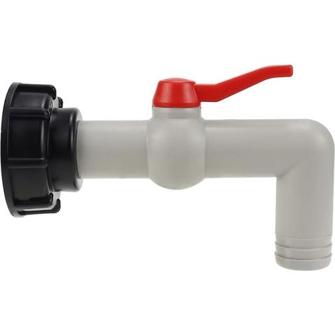Adaptateur IBC S60x6 vers robinet 1" – Coude 90° – Raccord rapide tuyau jardin – Cuve 1000L (1/5)