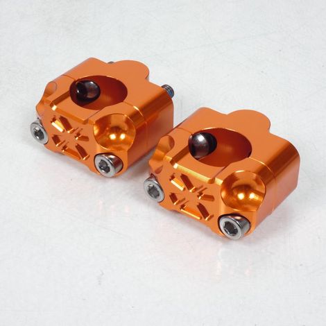 Paire pontet de guidon Orange Ø28.6mm réhausse 19mm 3AS Racing (1/4)