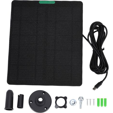 Ortviai Panneau Solaire 10 W pour Caméra de Sécurité – Étanche ETFE, USB-C, Compatible Ring, Blink, Reolink (1/5)